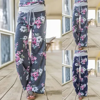 Брюки-карго, мешковатые джинсы, женские летние Мешковатые брюки с цветочным принтом и завязками, Широкие брюки для отдыха, Широкие брюки Y2k Streetwear