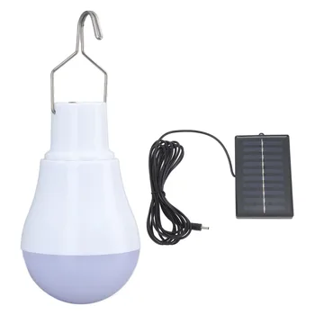 Светодиодная лампа на солнечной панели, солнечная лампочка, аккумулятор емкостью 500 мАч, белый свет, перезаряжаемый портативный дизайн крючка из АБС-пластика для экстренных случаев