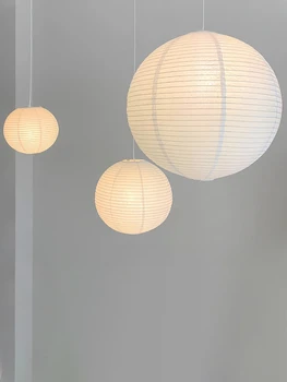 Люстра из рисовой бумаги wabi sabi wind с проживанием в семье винтажный круглый шар гостиная столовая фонарь люстра