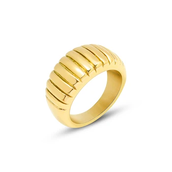 Новые кольца золотого цвета для женщин, текстура сумки из бычьего рога, Женские кольца на палец из нержавеющей стали, Обручальные кольца, Ювелирные изделия Оптом