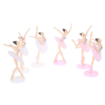 3 шт. Белые/розовые фигурки девочек-балерин, украшение для танцующих девочек, Кукольный домик, игровой набор, торт на день рождения, украшения принцессы